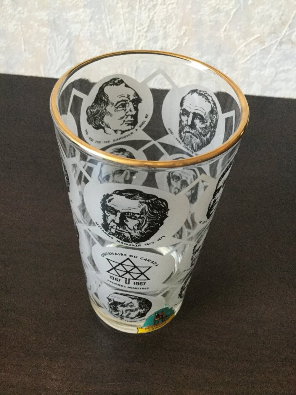 1967 Vintage Canadian Centennial Prime Ministers Drinking Glass - Picture 4 of 4
